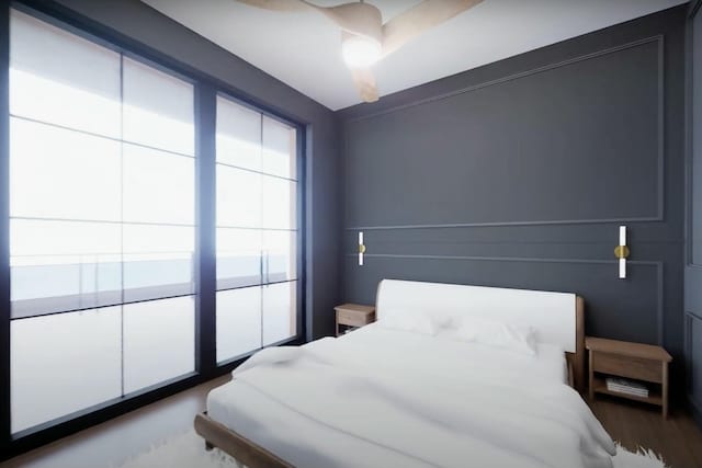 bedroom featuring wood finished floors