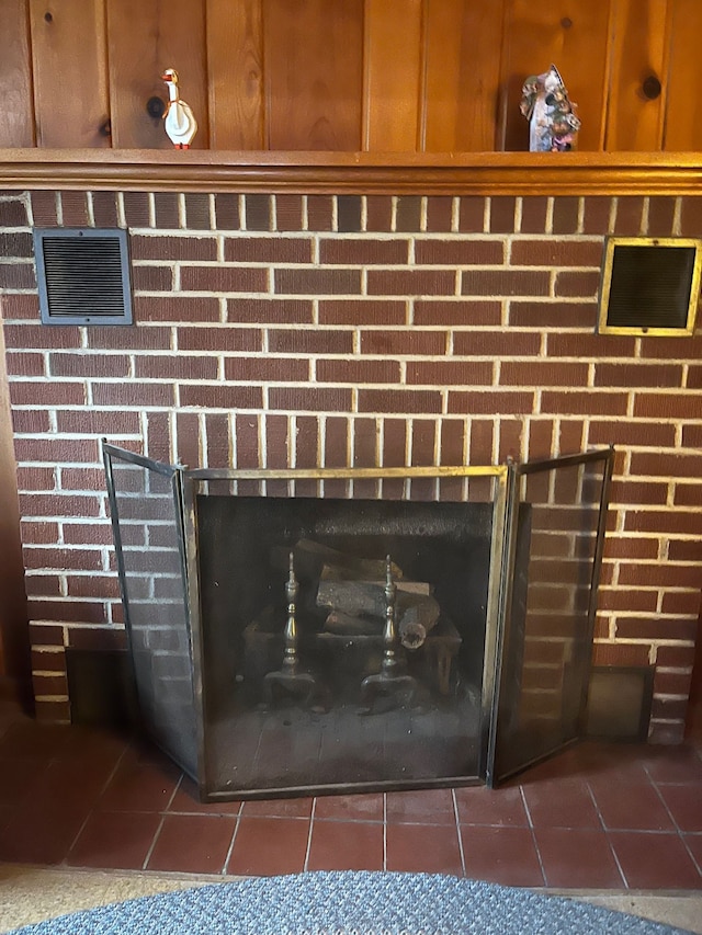 details with a fireplace