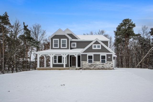 view of front of property with a porch