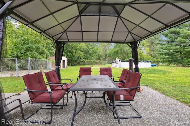 view of patio with a gazebo