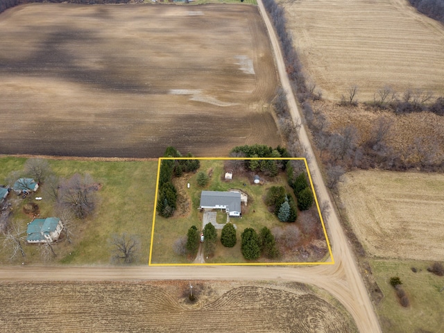 drone / aerial view featuring a rural view