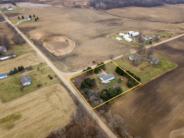 bird's eye view featuring a rural view