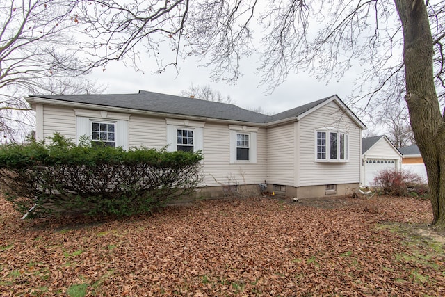 view of home's exterior with a garage