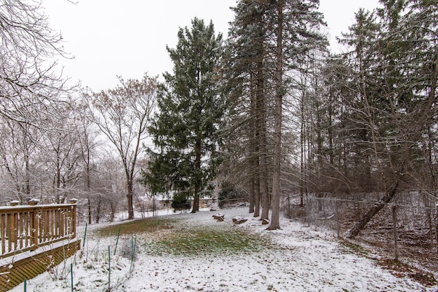 44080 Marlson Ave, Novi, MI 48375 - snowy yard with a wooden deck