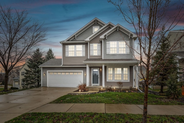 view of front of home with a garage