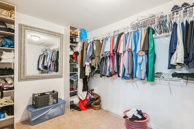 spacious closet with carpet flooring