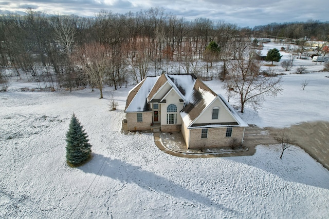 view of snowy aerial view