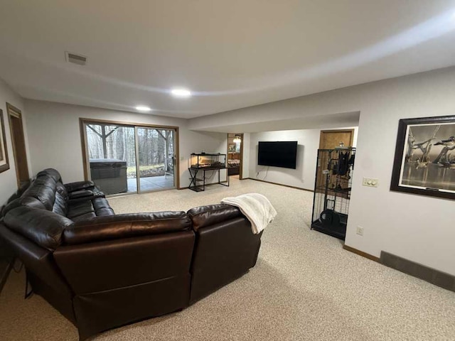 view of carpeted living room