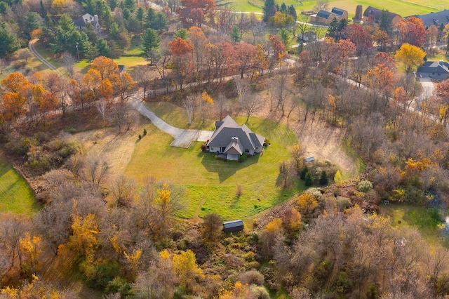 bird's eye view featuring a rural view