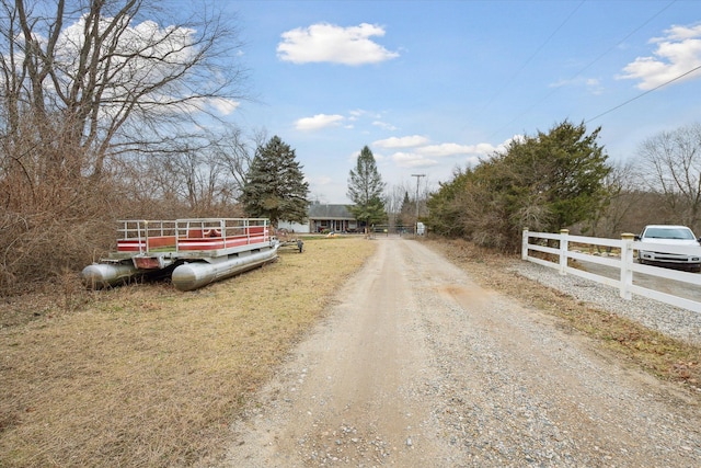 view of street featuring a rural view