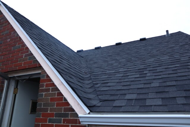 details featuring a shingled roof