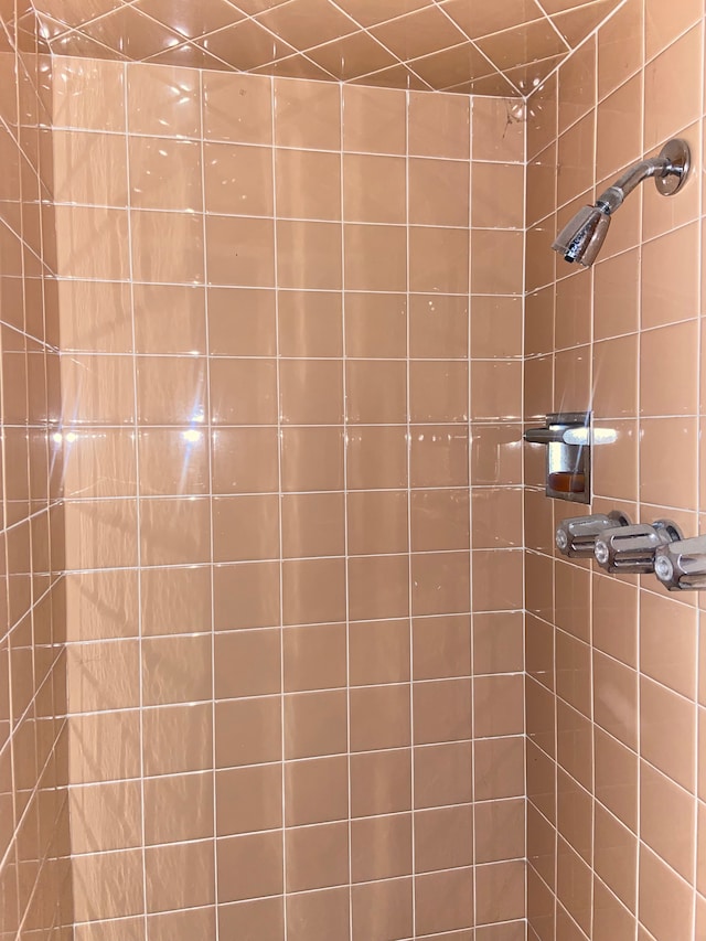 bathroom featuring tiled shower