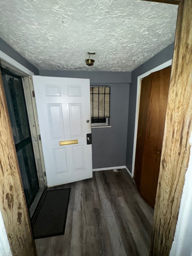 doorway featuring dark hardwood / wood-style floors