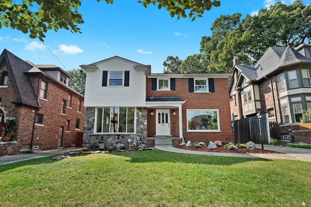 view of front of house with a front yard