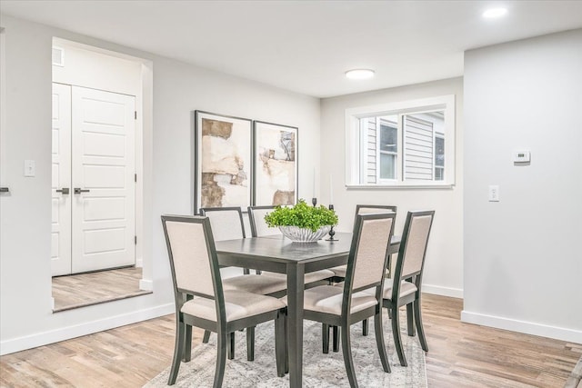 dining room with wood-type flooring