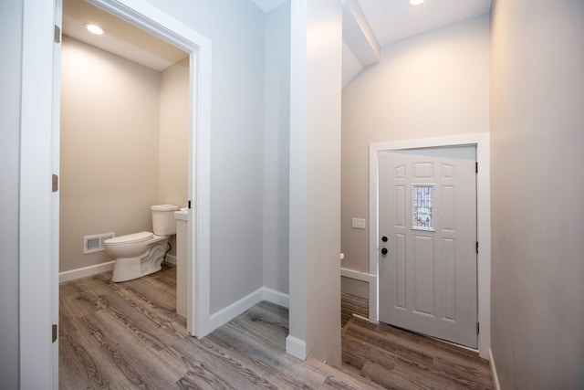 entrance foyer featuring light wood-type flooring