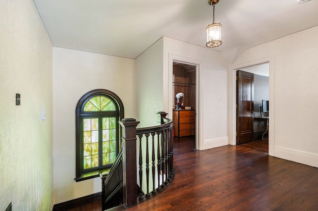 hall featuring dark hardwood / wood-style flooring