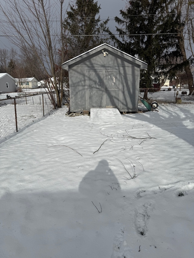 view of snow covered structure