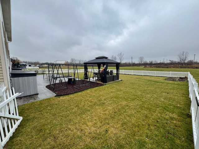 view of yard with a gazebo