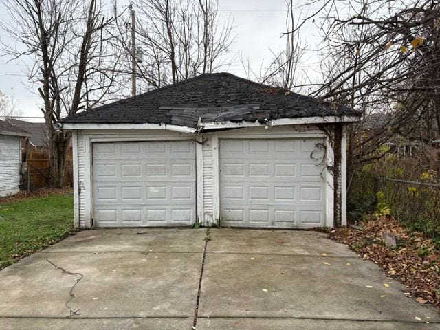 view of garage