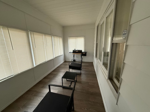 sunroom / solarium with wooden ceiling