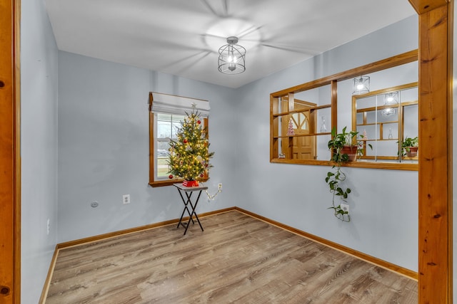 unfurnished room featuring light hardwood / wood-style floors