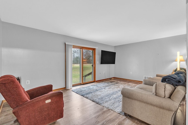 living room featuring hardwood / wood-style flooring