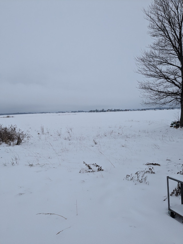 view of yard layered in snow