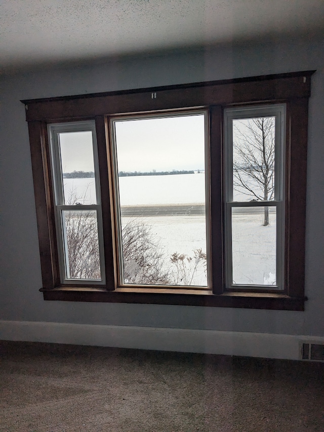 room details featuring a water view