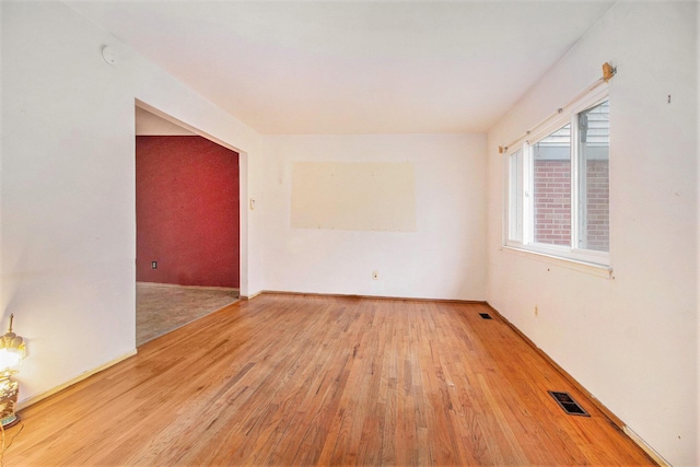 empty room featuring light wood-type flooring