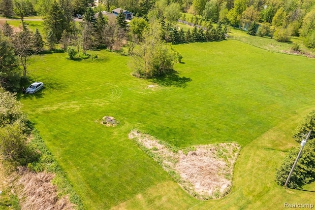 bird's eye view with a rural view