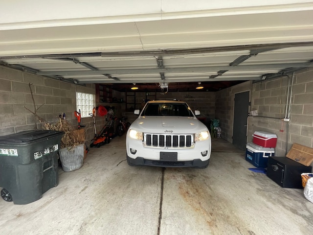 view of garage