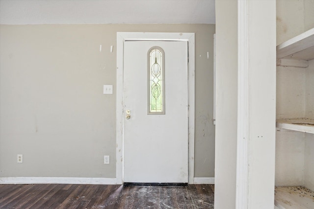 foyer featuring dark hardwood / wood-style floors