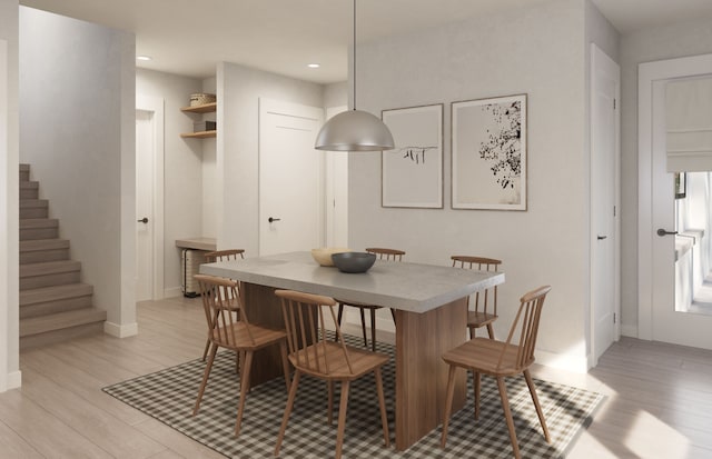 dining area featuring light hardwood / wood-style flooring