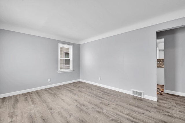 empty room featuring light wood-type flooring