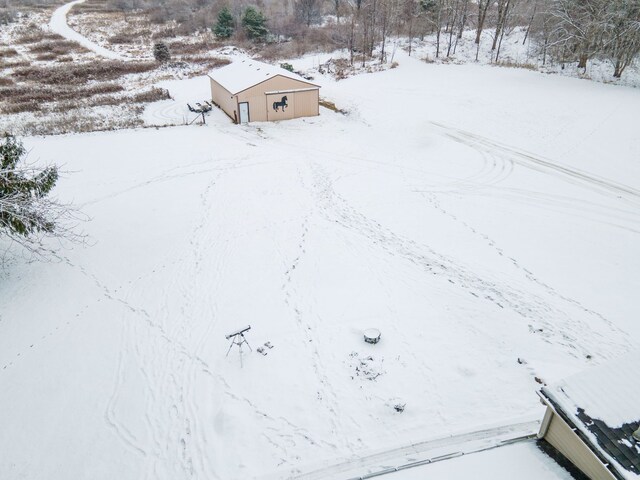 view of snowy aerial view