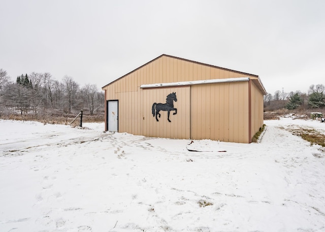 view of snow covered structure