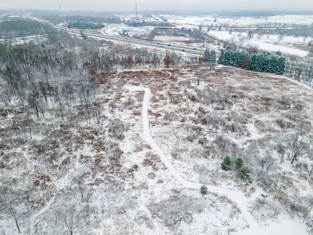 view of snowy aerial view