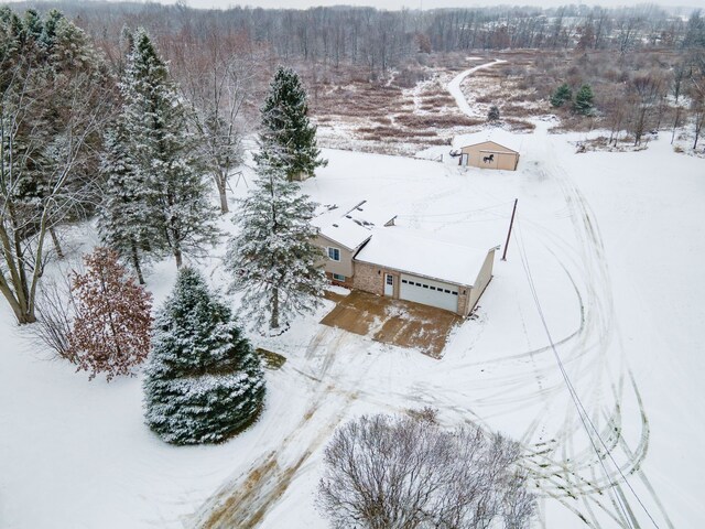 view of snowy aerial view