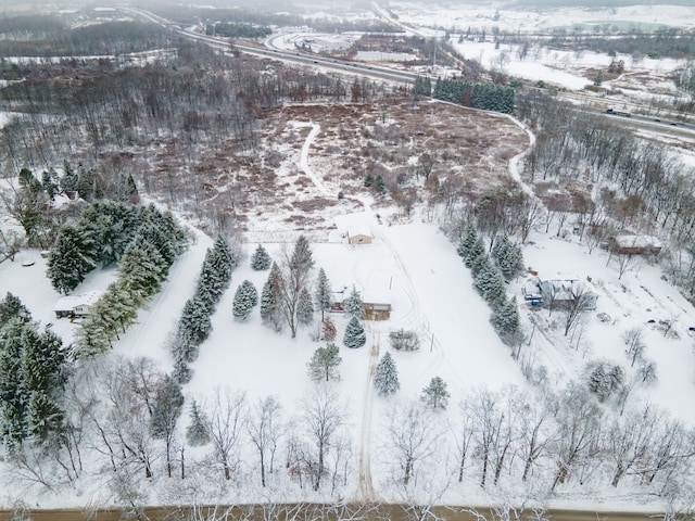 view of snowy aerial view