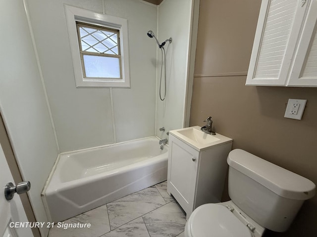 full bathroom with vanity, toilet, and shower / bath combination