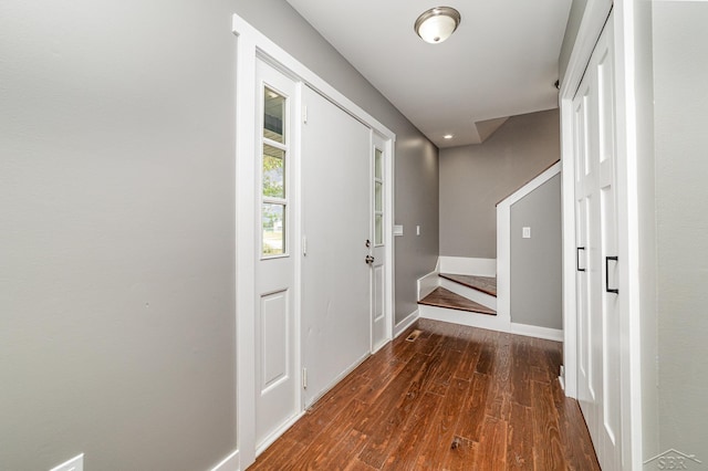 interior space featuring dark wood-type flooring