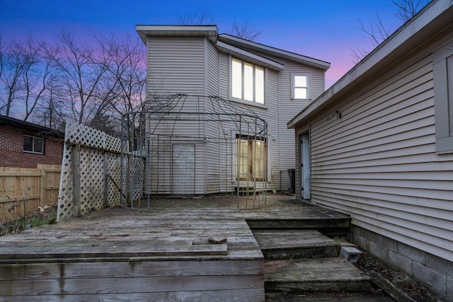 view of deck at dusk