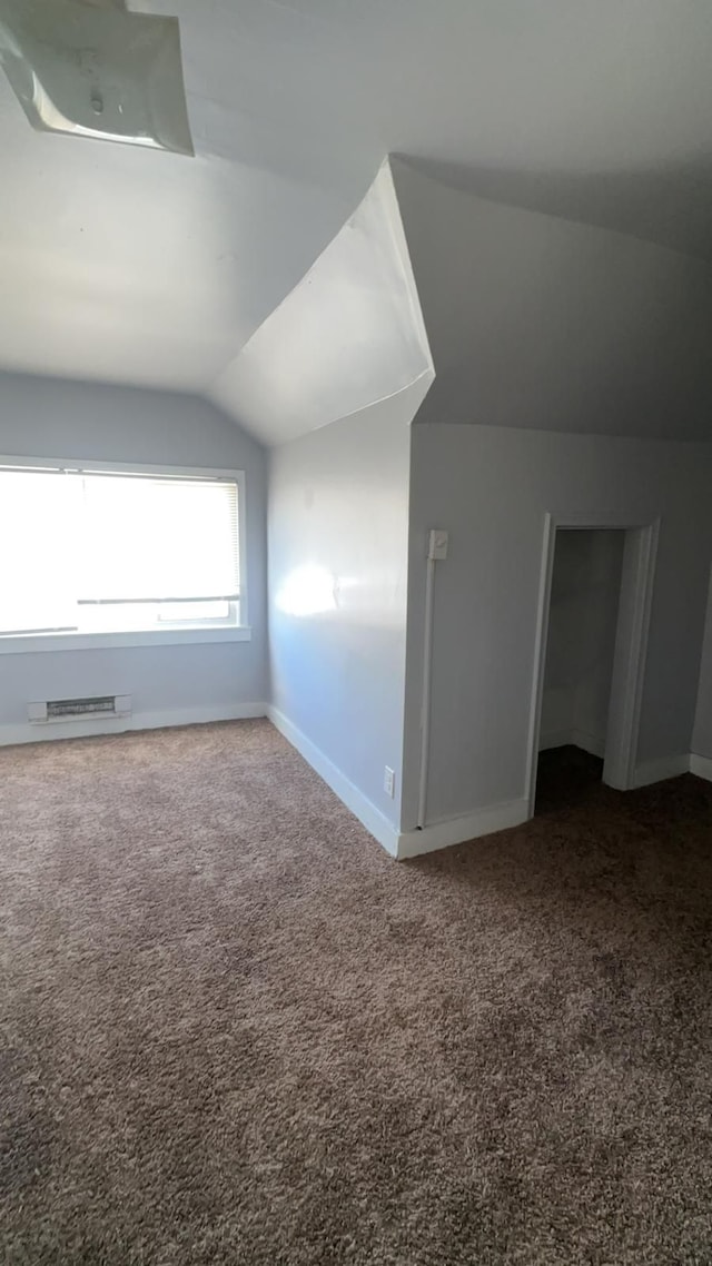 bonus room featuring carpet and lofted ceiling