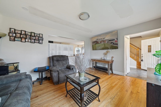 living room featuring wood-type flooring