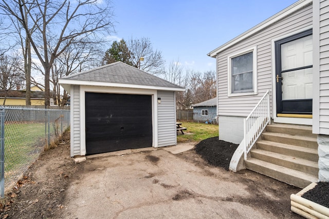 view of garage