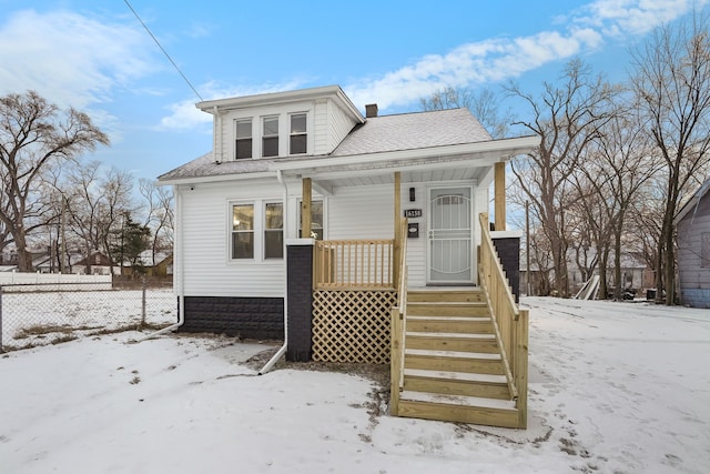 view of bungalow-style home