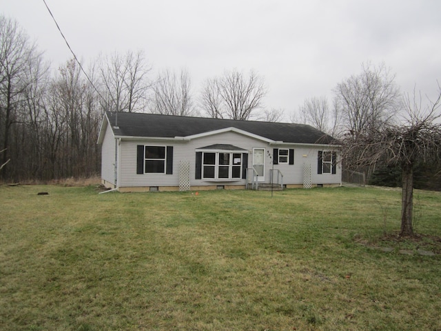 view of front of house with a front yard