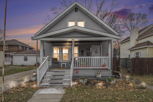 bungalow-style house with a porch