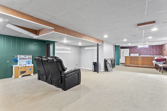 cinema room with carpet floors